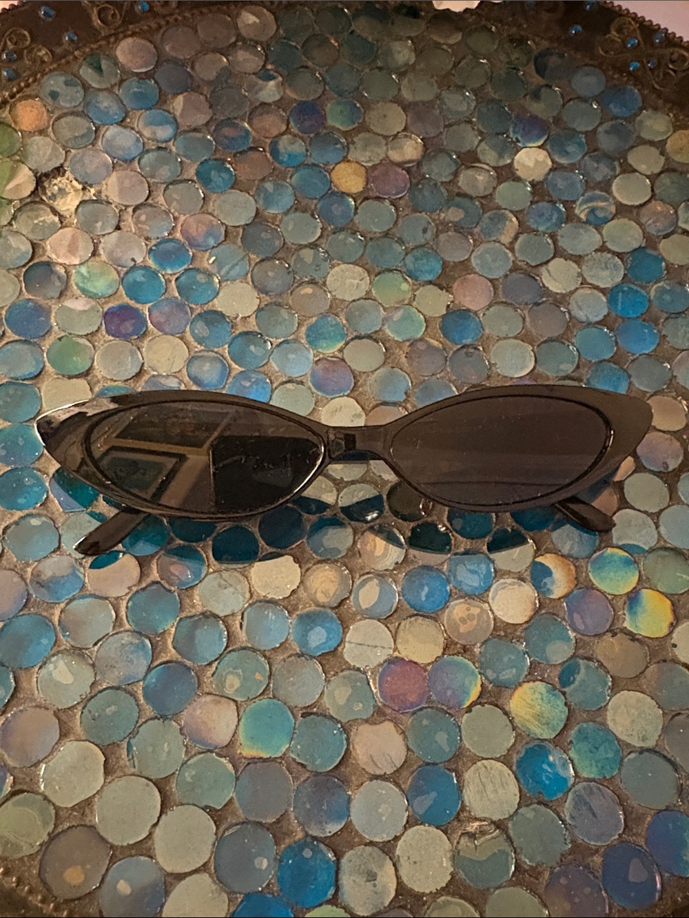 Slim Cat-Eye Black Sunglasses
